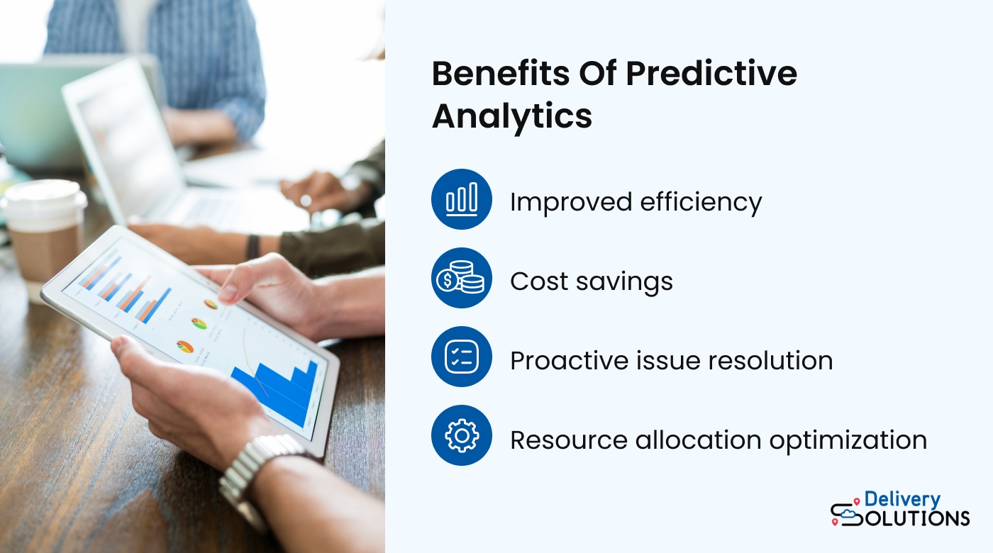 Graphic showing the benefits of using predictive analytics to enhance ETA accuracy