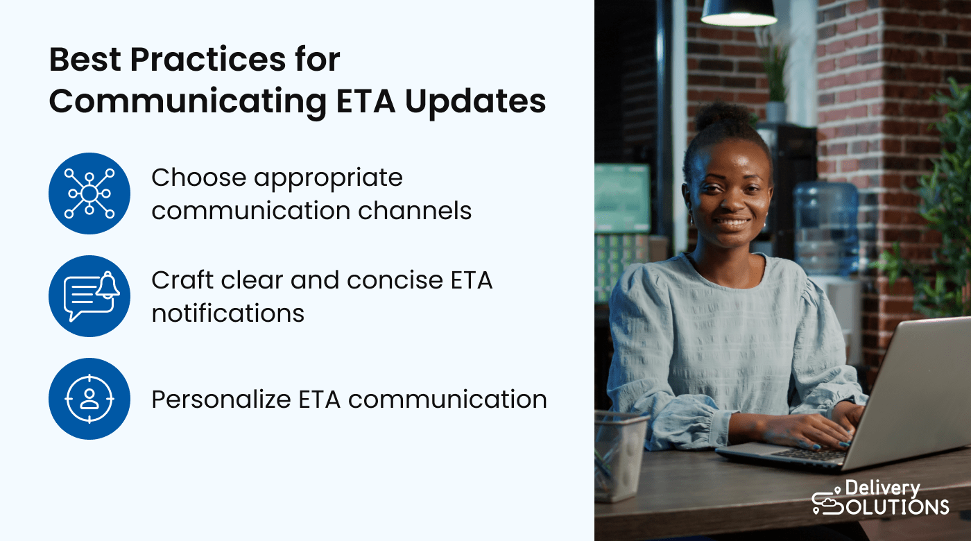 Graphic showing the best practices for communicating ETA updates