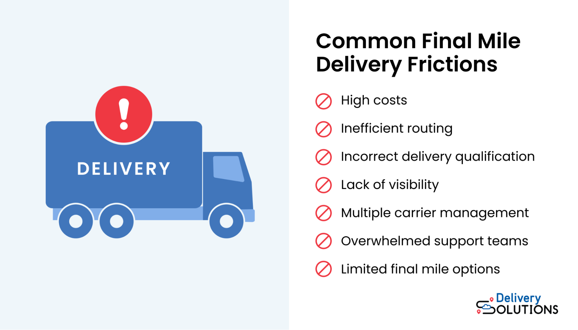 Frictions and problems with final mile delivery