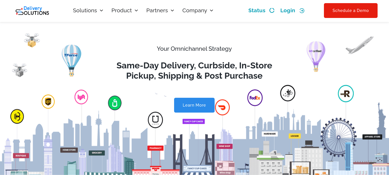 Homepage for Delivery Solutions