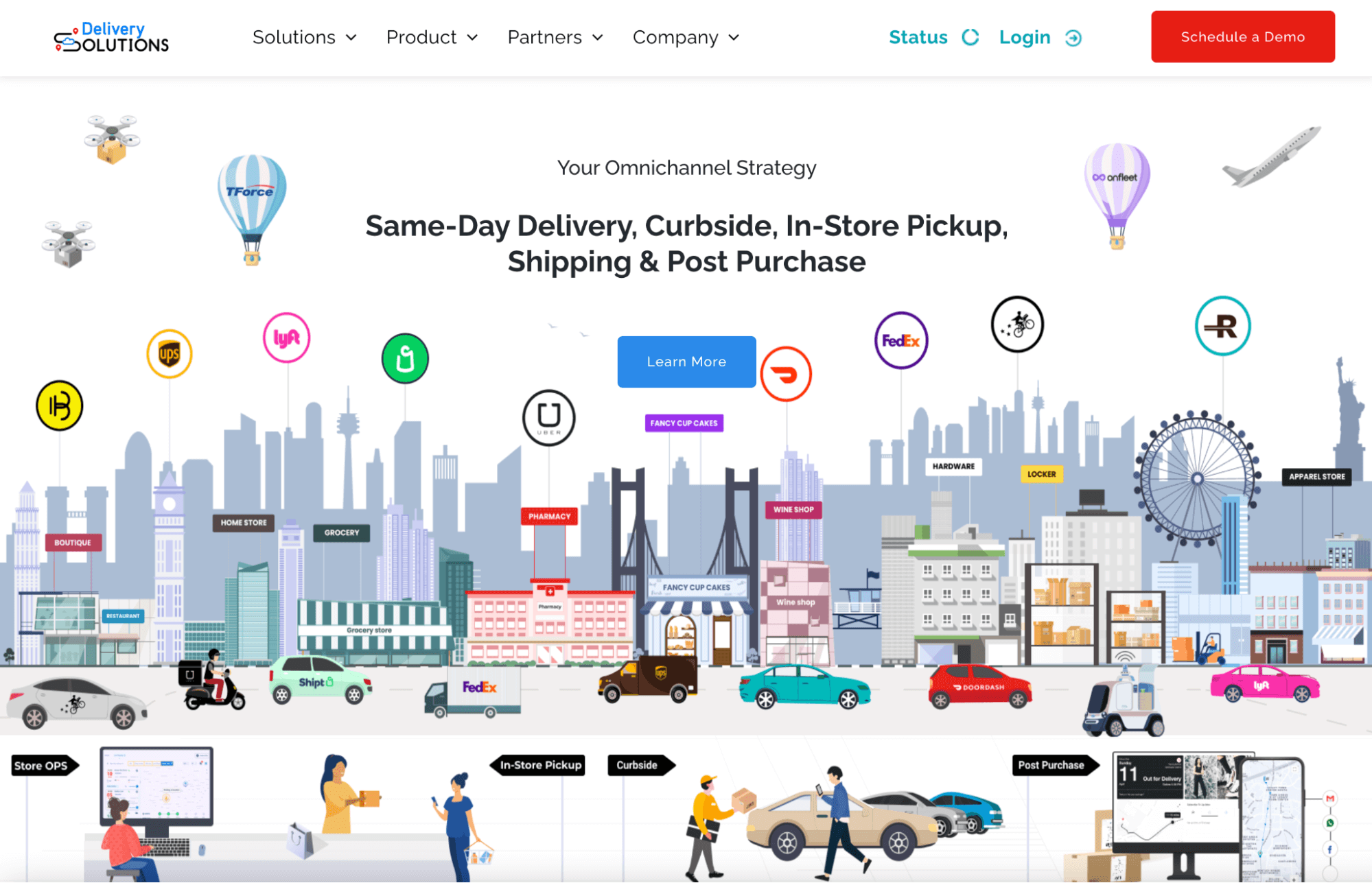 Screenshot of Delivery Solutions Homepage
