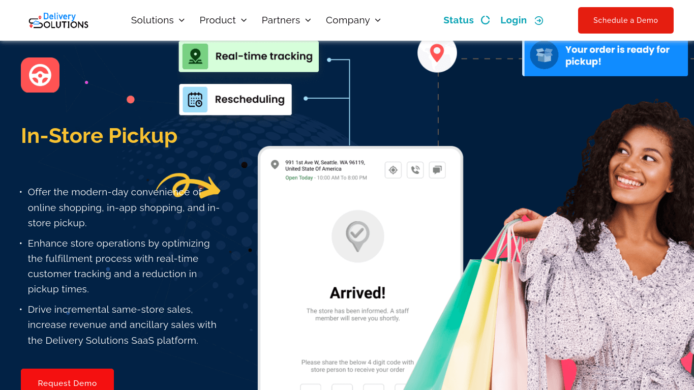 Delivery Solutions In-store pickup screenshot
