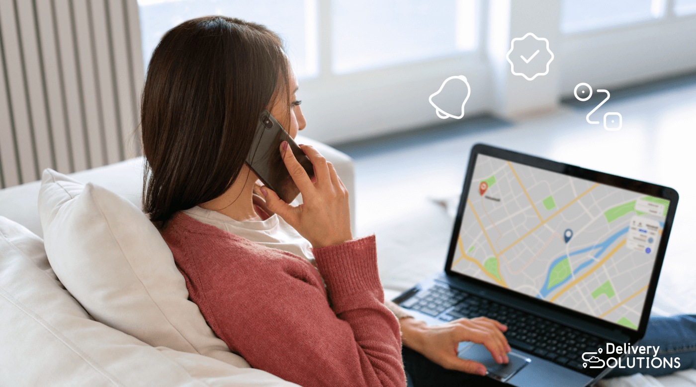 Person using a delivery tracking system on a tablet