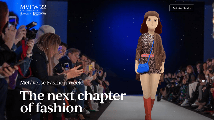 Homepage for Metaverse Fashion Week