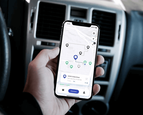 Smartphone with multi-stop driving route