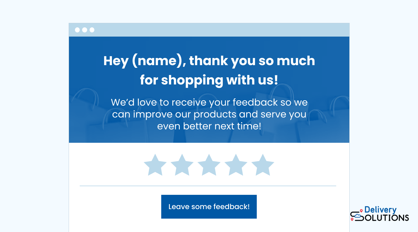 Image of example product review request email