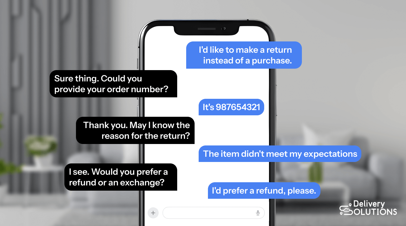 Self-service SMS customer return