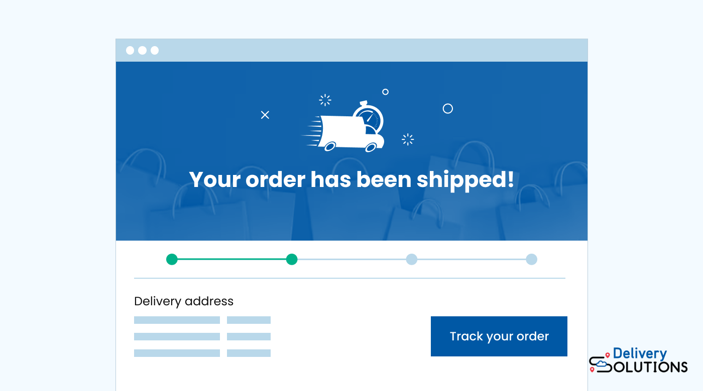 example image of shipping update email
