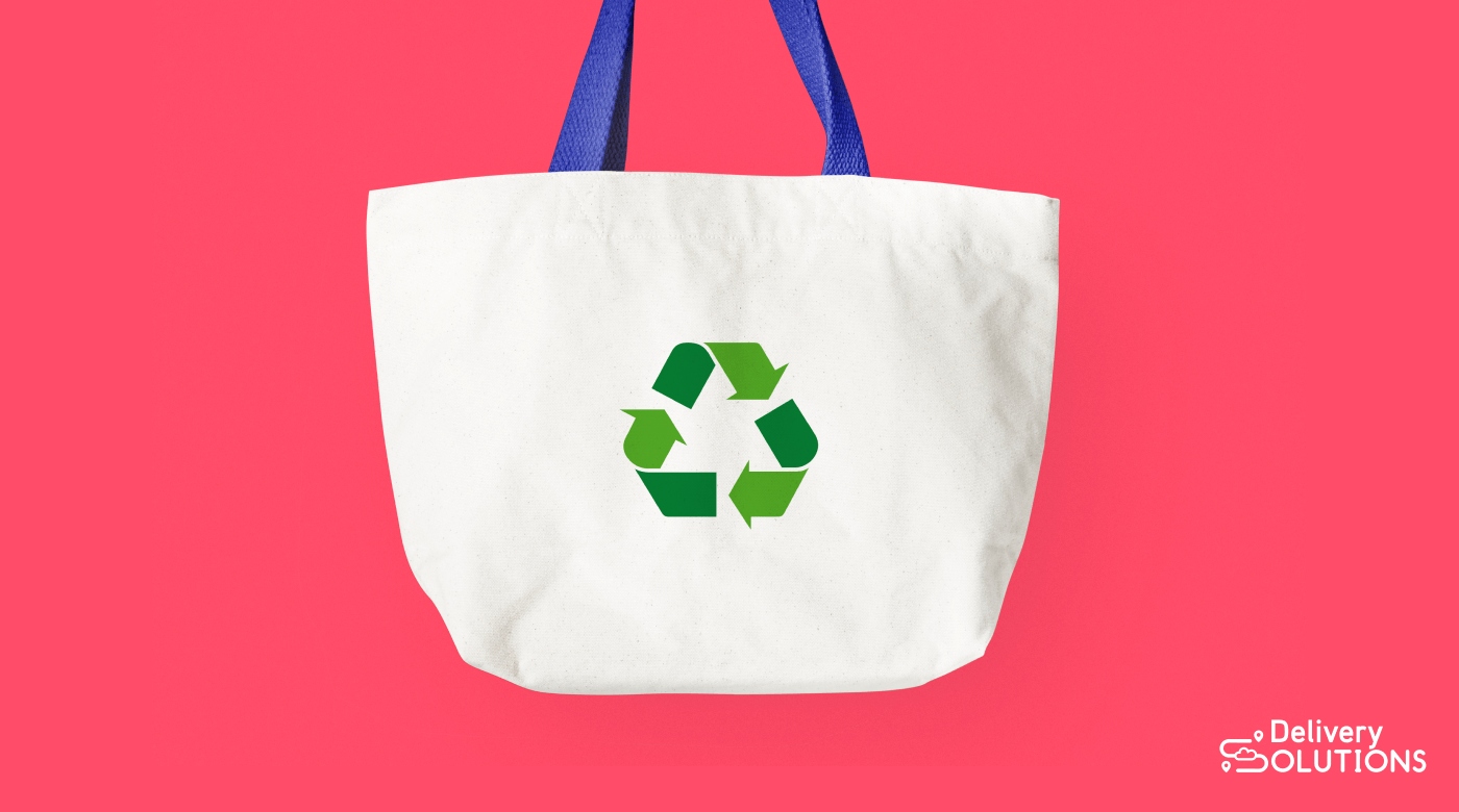 Recycling symbol on shopping bag
