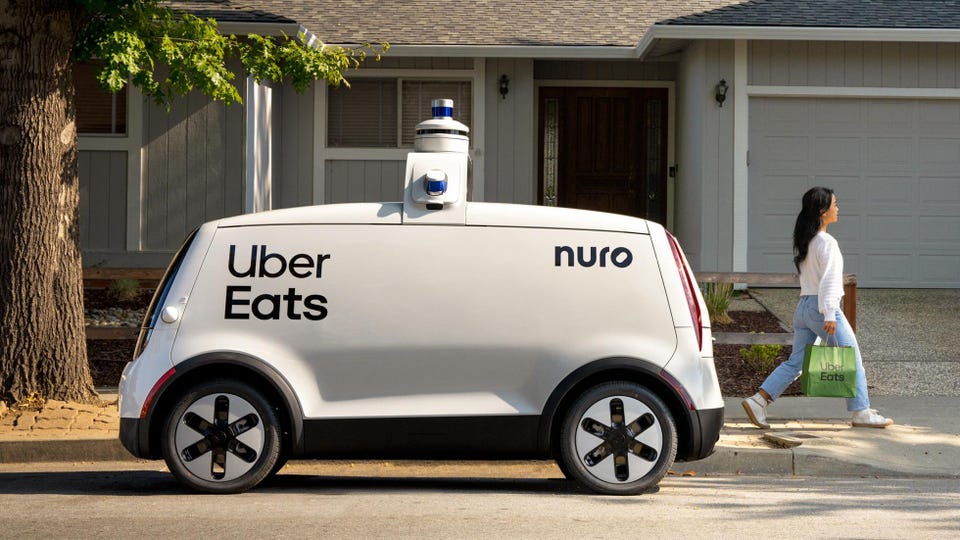 Autonomous vehicle with brand logos