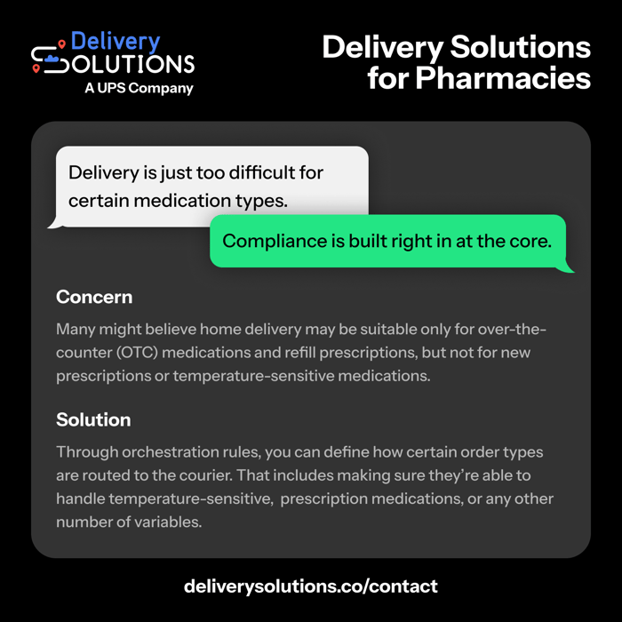 download the infographic about the top six concerns and solutions for last mile delivery for pharmaceuticals. 