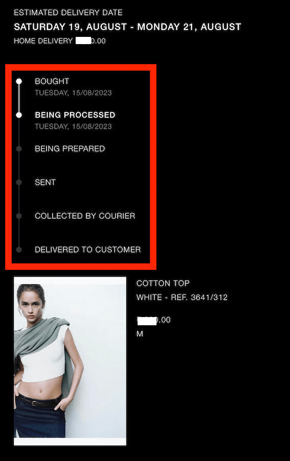 Zara omnichannel delivery example
